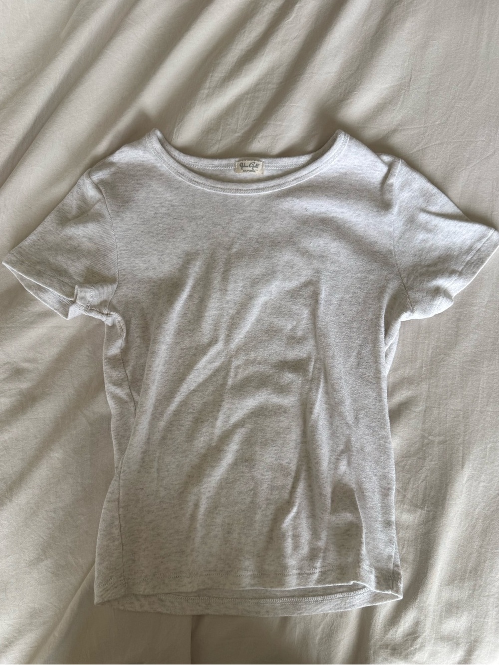 Brandy Melville John Galt Heather Gray Fitted Baby Tee
